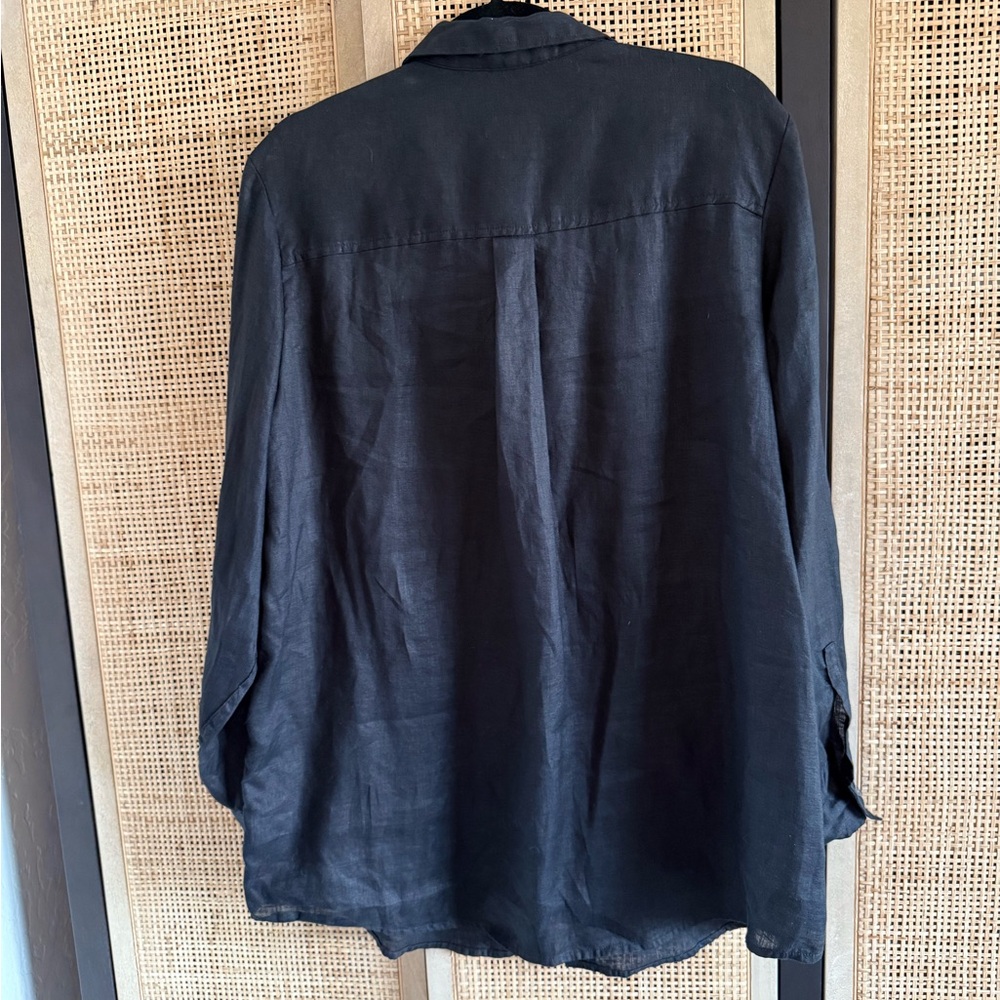 GAP Black Button Down Shirt Lightweight Casual - Picture 2 of 7